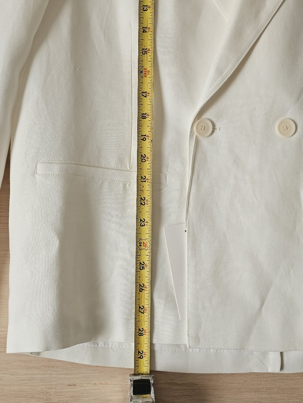 ZARA Men Off-White Linen Blend Double Breasted Blazer Jacket NWT Size 48 / US 38 - Picture 14 of 14